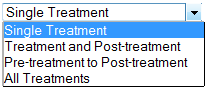 Treatments Included pull-down menu in Colabrativ’s Clinical Entry and Operations (Cleo) Explore application.